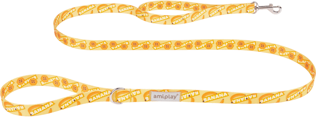 Vodítko pro psy Amiplay BeHappy Banana L 150 cm × 2,5 cm