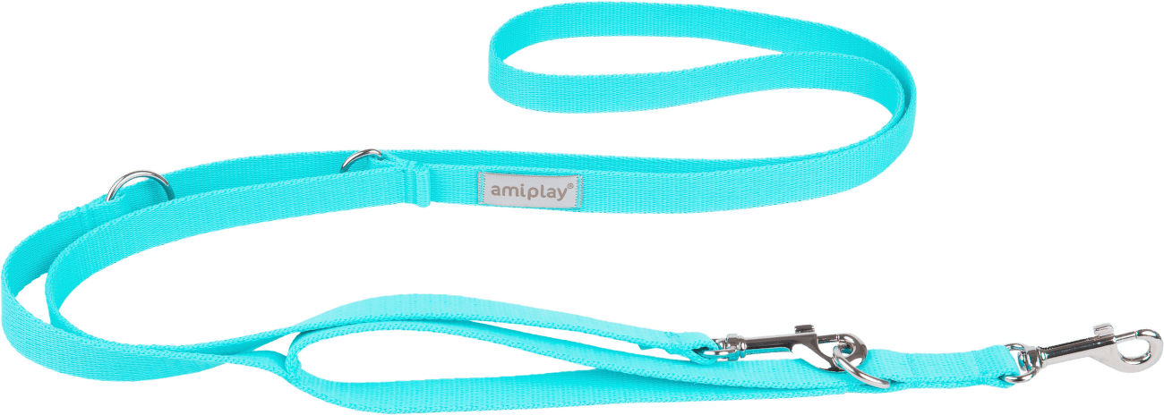 Vodítko pro psy Amiplay Samba 7v1 nastavitelné modré L 100–200 cm × 2,5 cm