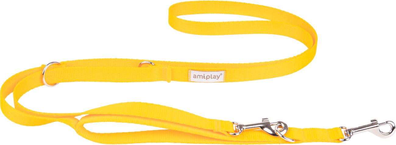 Vodítko pro psy Amiplay Samba 7v1 nastavitelné žluté XL 100–200 cm × 2,5 cm