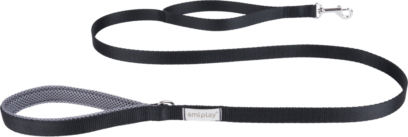 Vodítko pro psy Amiplay Samba černé S 150 cm × 1,5 cm