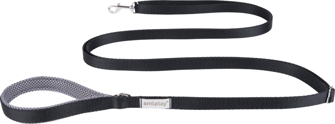 Vodítko pro psy Amiplay Samba Easy Fix nastavitelné černé XL 160–300 cm × 2,5 cm