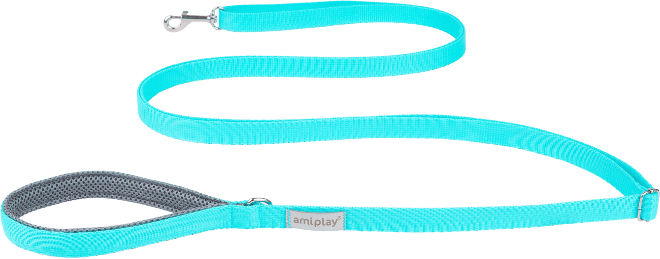 Vodítko pro psy Amiplay Samba Easy Fix nastavitelné modré S 160–300 cm × 1,5 cm