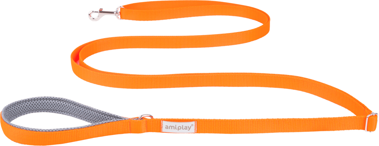 Vodítko pro psy Amiplay Samba Easy Fix nastavitelné oranžové S 160–300 cm × 1,5 cm