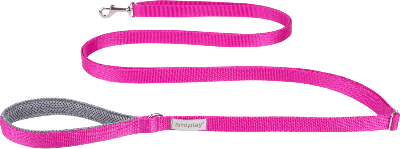 Vodítko pro psy Amiplay Samba Easy Fix nastavitelné růžové XL 160–300 cm × 2,5 cm
