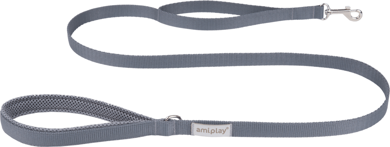 Vodítko pro psy Amiplay Samba šedé L 150 cm × 2,5 cm