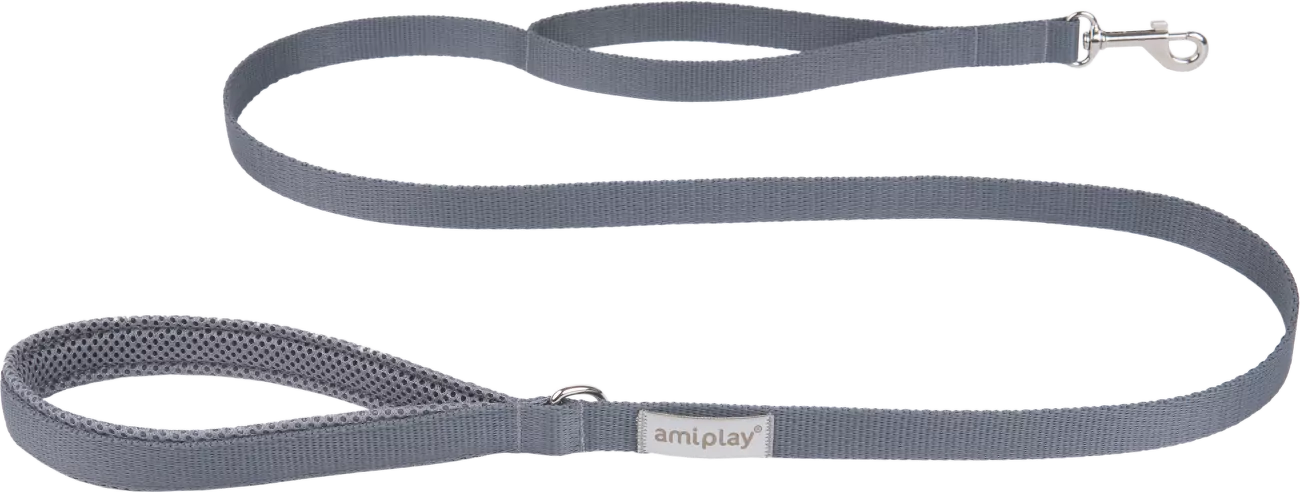 Vodítko pro psy Amiplay Samba šedé S 150 cm × 1,5 cm