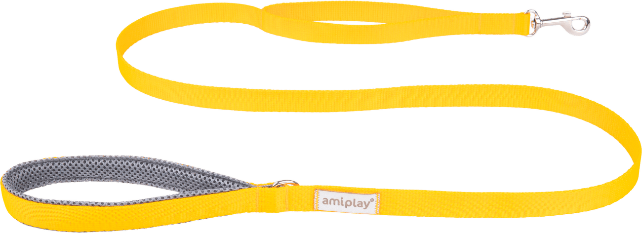 Vodítko pro psy Amiplay Samba žluté S 150 cm × 1,5 cm