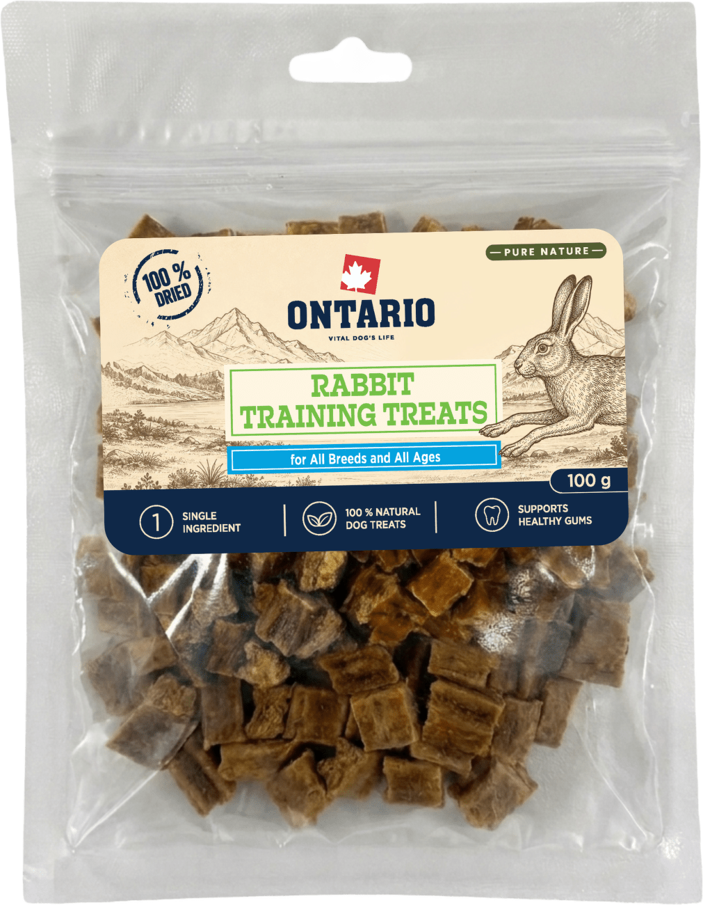 Výcvikové pamlsky Ontario Pure Nature králičí 100 g