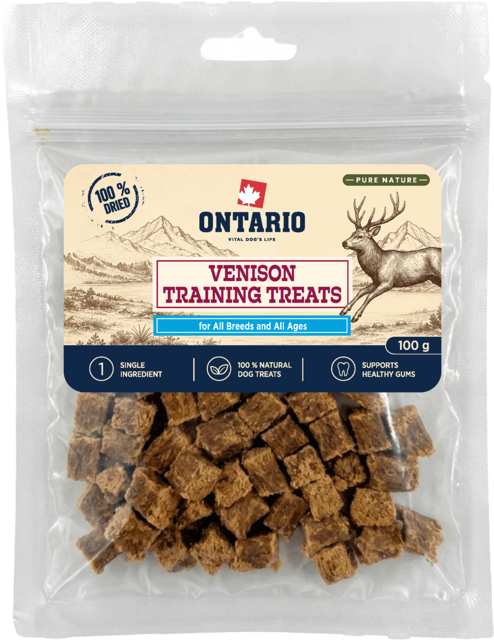 Výcvikové pamlsky Ontario Pure Nature zvěřinové 100 g