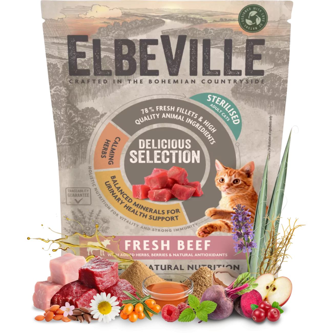 Vzorek krmivo ELBEVILLE Cat Sterilised Fresh Beef 100 g