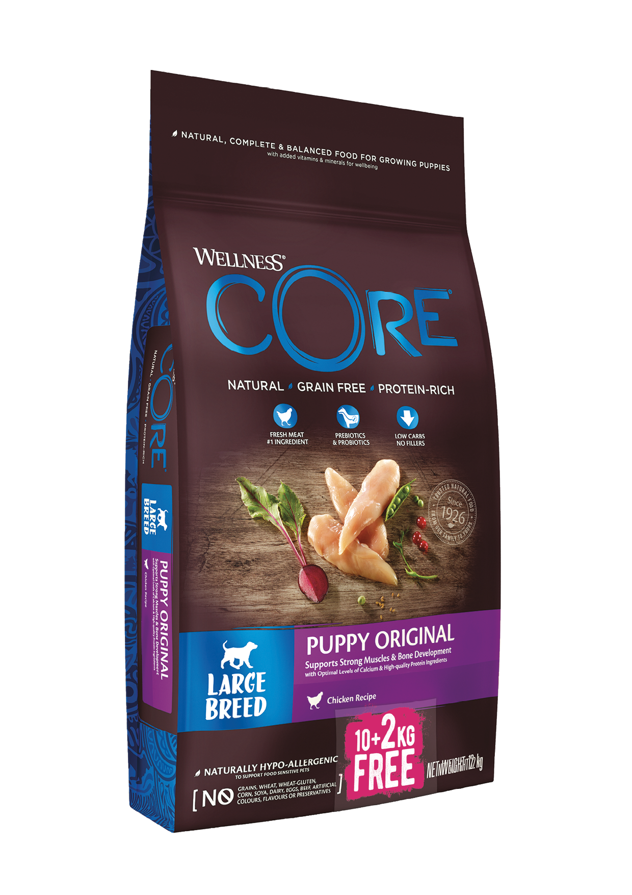 Wellness Core Dog Large Breed Puppy kuře 10 + 2 kg