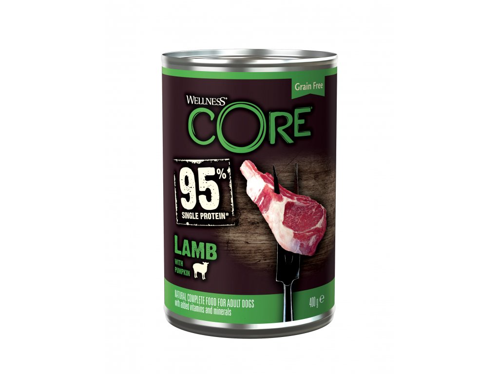 Wellness Core Wellness Dog konzerva 95 % jehněčí s dýní 400 g
