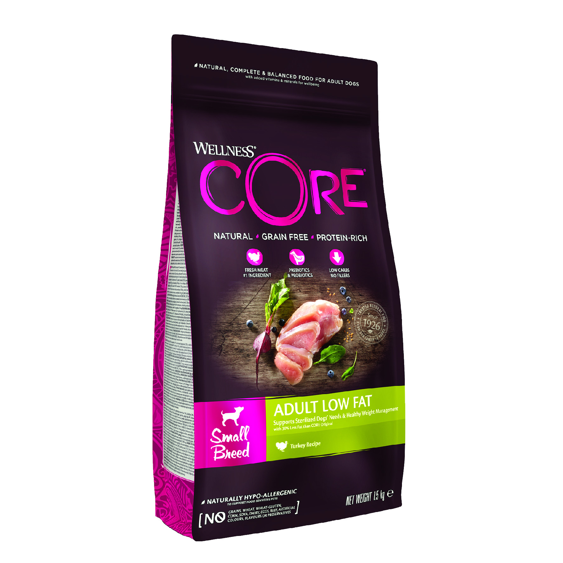 Wellness Core Wellness Dog Low Fat Adult Small krůta 1,5 kg