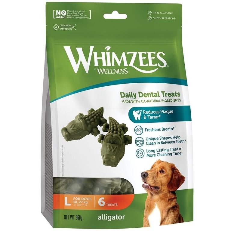 WHIMZEES Aligátor dentální pamlsek pro psy L (18-27 kg) 6 ks