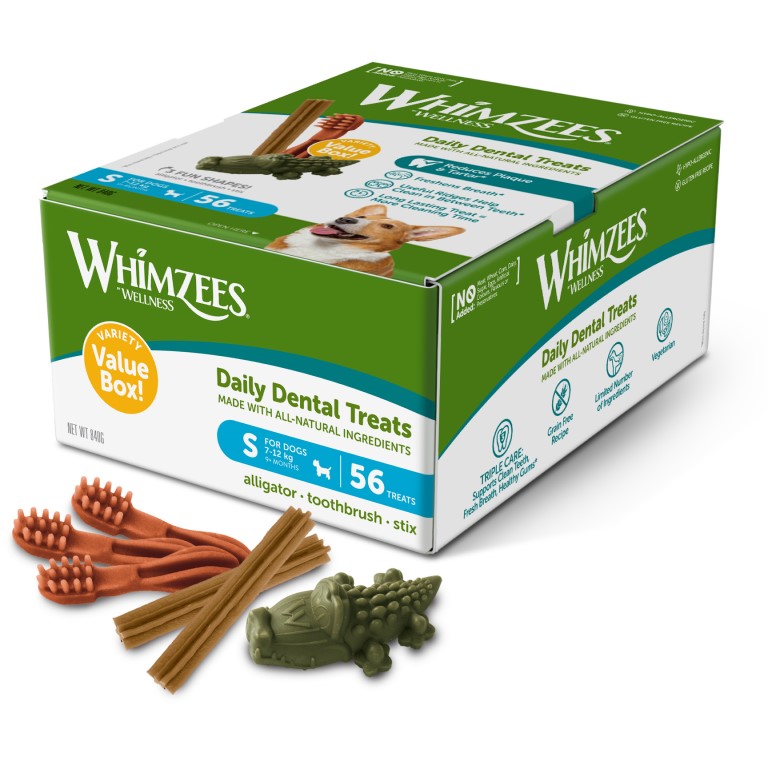 WHIMZEES Mix box dentální pamlsky pro psy S (7-12 kg) 56 ks