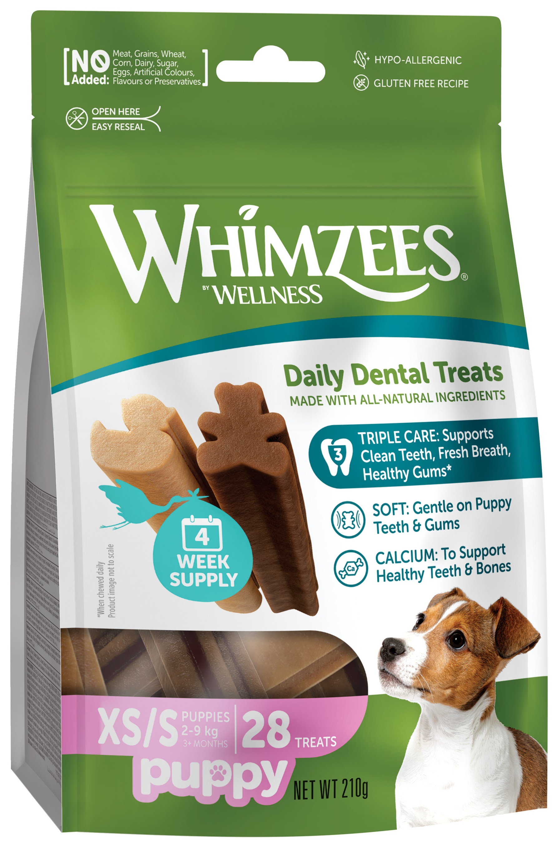 WHIMZEES Puppy dentální pamlsek pro štěňata XS/S (2-9 kg) 28 ks