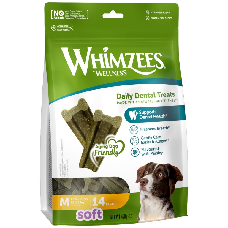 WHIMZEES Soft dentální pamlsek pro psy M (12-18 kg) 14 ks