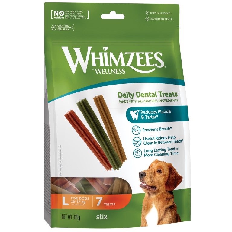 WHIMZEES Stix dentální pamlsek pro psy L (18-27 kg) 7 ks