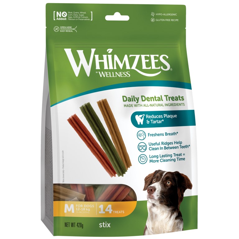 WHIMZEES Stix dentální pamlsek pro psy M (12-18 kg) 14 ks
