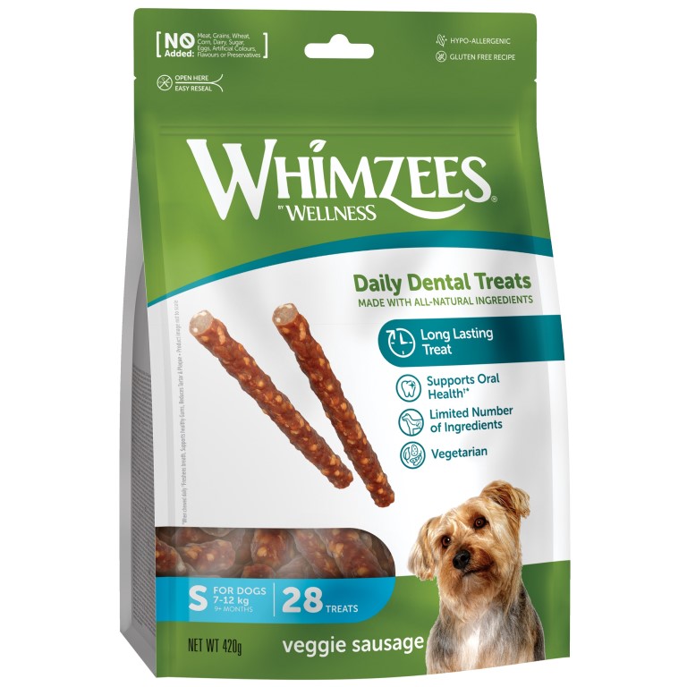 WHIMZEES Veggie párek dentální pamlsek pro psy S (7-12 kg) 28 ks