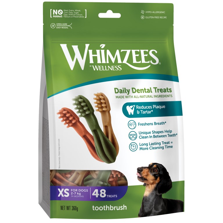 WHIMZEES Zubní kartáček dentální pamlsek pro psy XS (2-7 kg) 48 ks