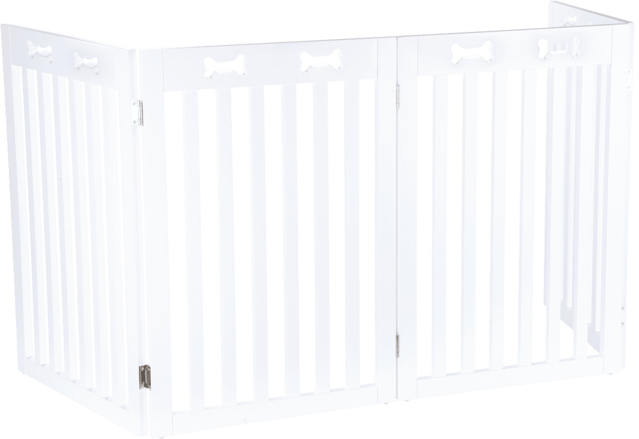 Zábrana na dveře a schodiště pro psy Trixie 4 díly 60 160 x 75 cm bílé dřevo