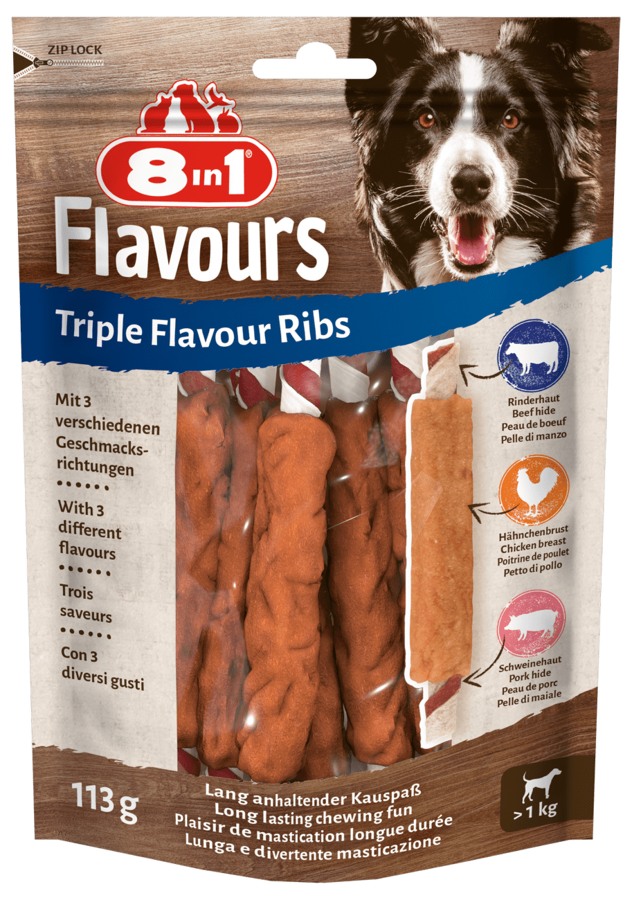 Žebírko žvýkací 8in1 Triple Flavour 6ks