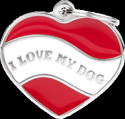 Známka My Family Charms srdce I LOVE MY DOG