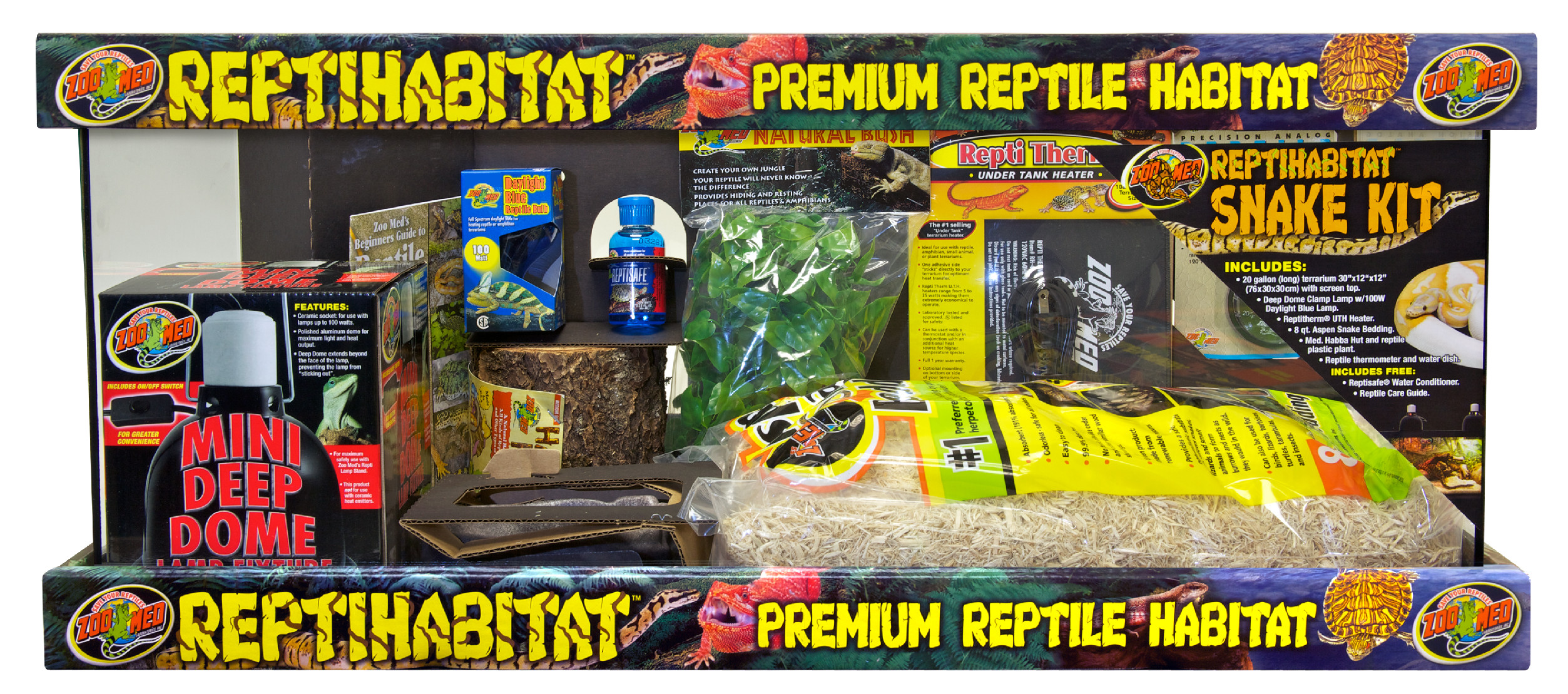 Zoomed terarijní set ReptiHabitat pro hady 76 x 30 x 30 cm