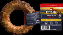 Žvýkací pochoutka Ontario Protein bagel pro malá plemena hovězí 8,9 cm