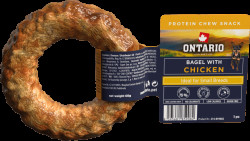 Žvýkací pochoutka Ontario Protein bagel pro malá plemena kuřecí 8,9 cm