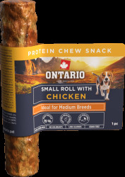 Žvýkací pochoutka Ontario Protein malá rolka pro střední plemena kuřecí 12,7 cm