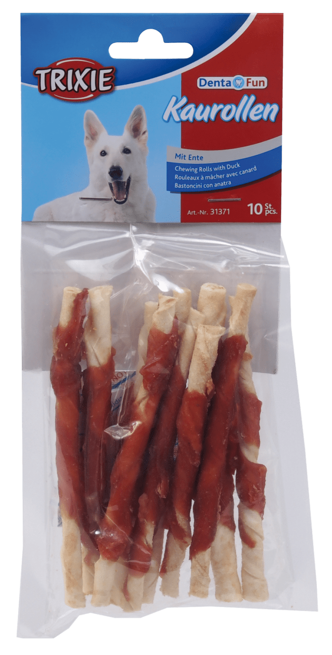 Žvýkací tyčinky pro psy Denta Fun Trixie s kachními prsíčky 12cm*80g 10ks