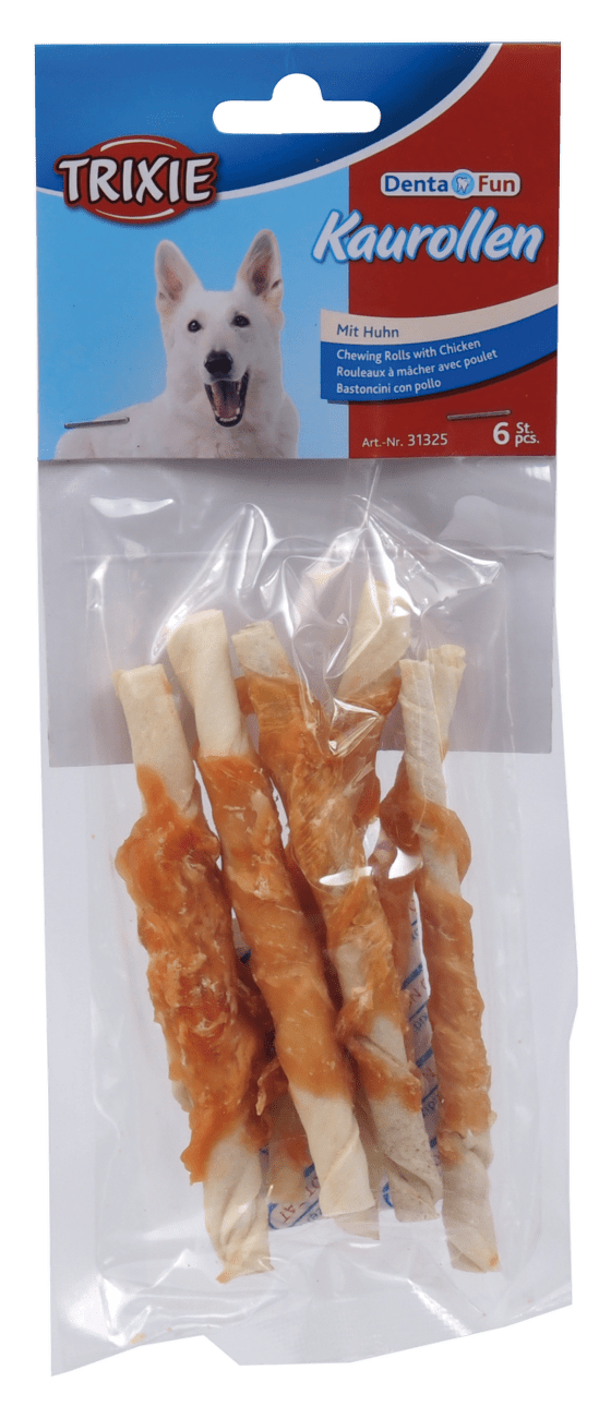 Žvýkací tyčinky pro psy Denta Fun Trixie s kuřecím masem 12cm*70g 6ks